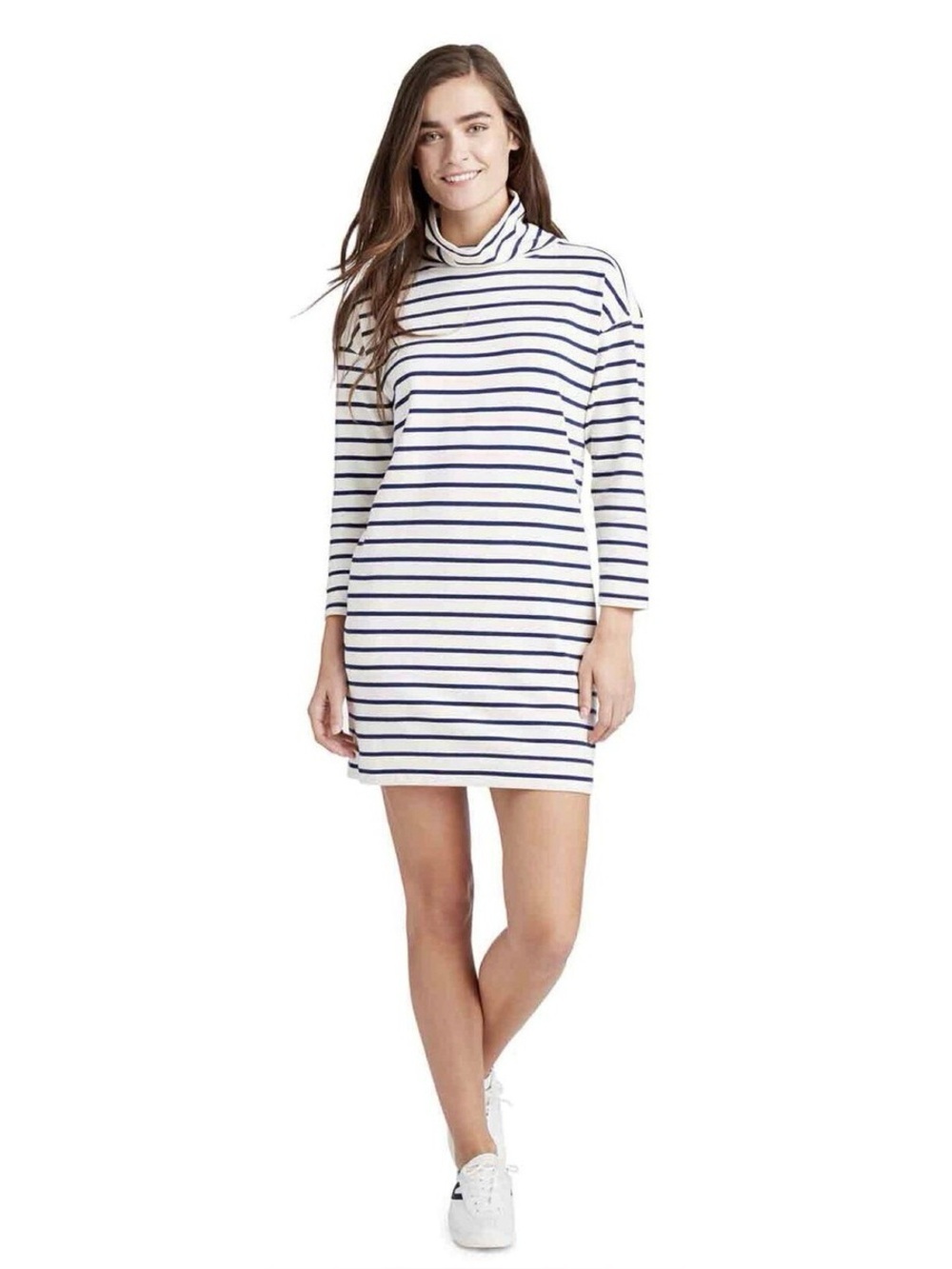 VINEYARD VINES Striped Funnel Neck Cotton Dress Size Small